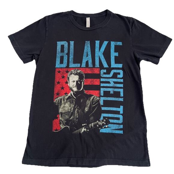Blake Shelton T-Shirt Women Med Black Concert Graphic Short Sleeve Cotton Unisex - Picture 1 of 7